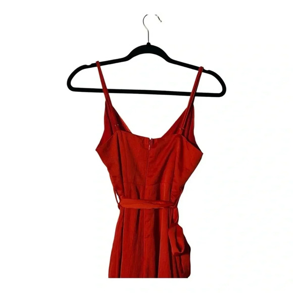 2039. SELFIE LESLIE SPAGHETTI STRAP FAUX WRAP MINI DRESS SIZE SMALL RED COLOR - Picture 7 of 8
